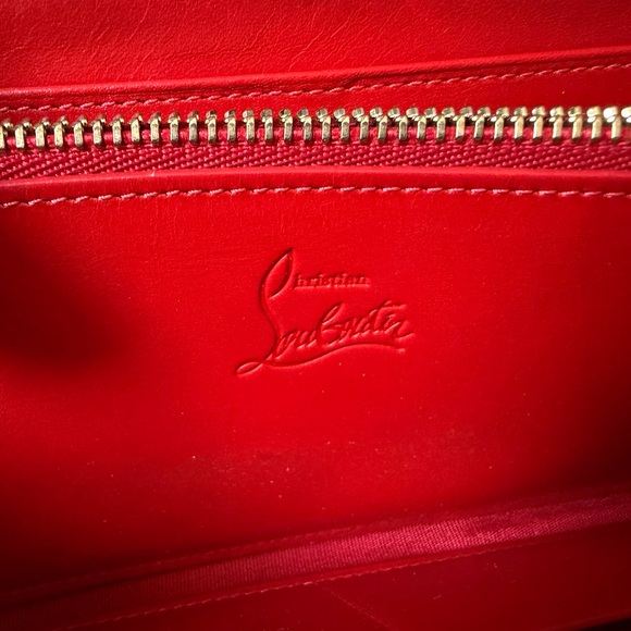 Christian Louboutin Black Studded Zip Wallet with Multicolor Gem Studs - Picture 4 of 8